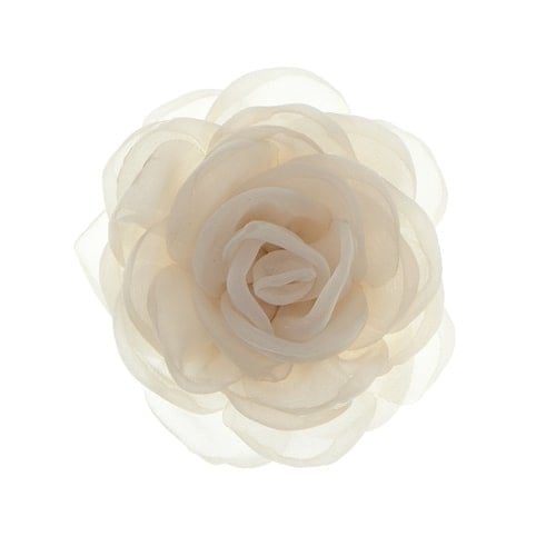 Haarbloem organza crèmekleurig