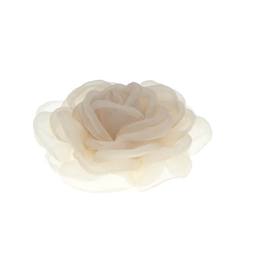 Haarbloem organza crèmekleurig