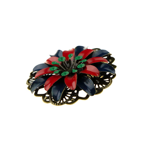 Haarbloem Urban Hippies rood blauw