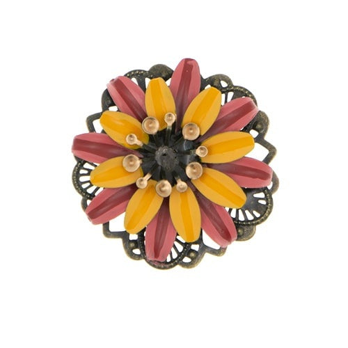 Haarbloem Urban Hippies roze geel