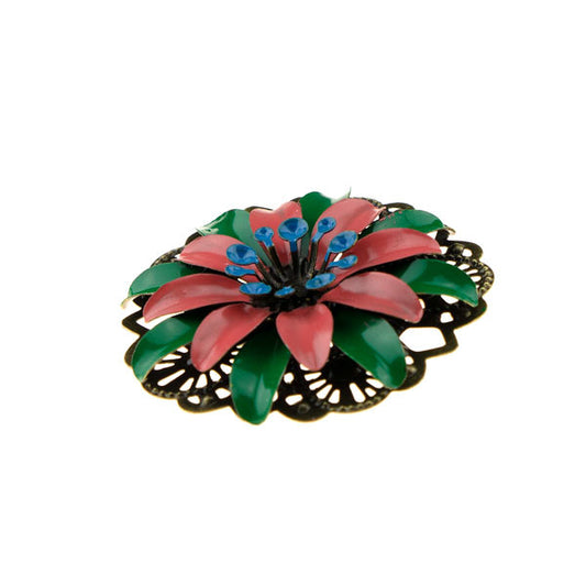 Haarbloem Urban Hippies roze groen