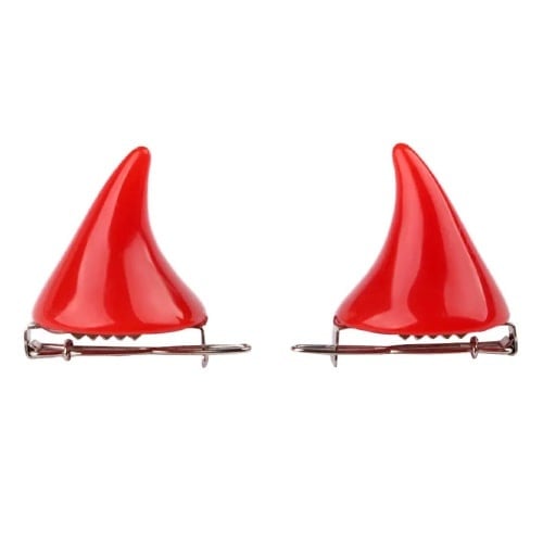 Haarclip Halloween duivel rood 2 stuks