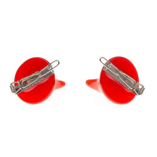 Haarclip Halloween duivel rood 2 stuks