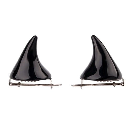 Haarclip Halloween duivel zwart 2 stuks