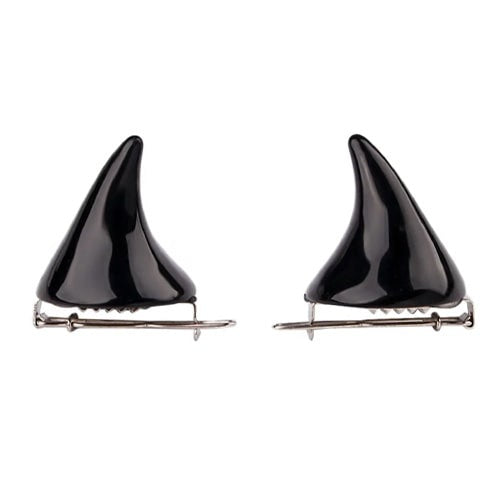 Haarclip Halloween duivel zwart 2 stuks