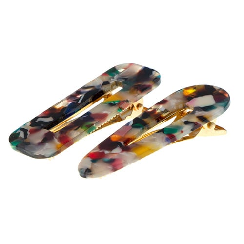 Haarclip kleur confetti 2 stuks