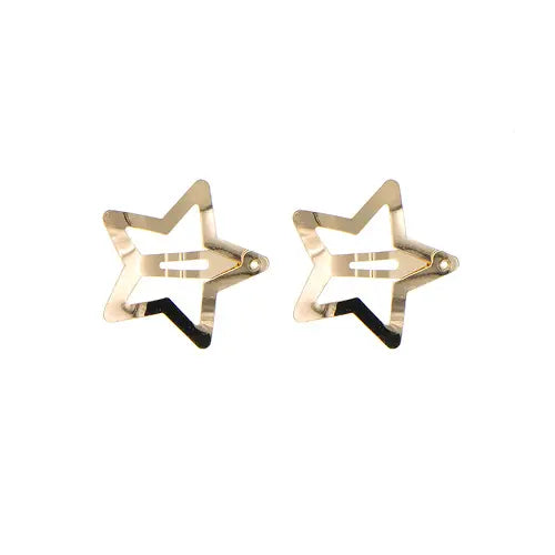 Haarclip ster goudkleurig 2 stuks