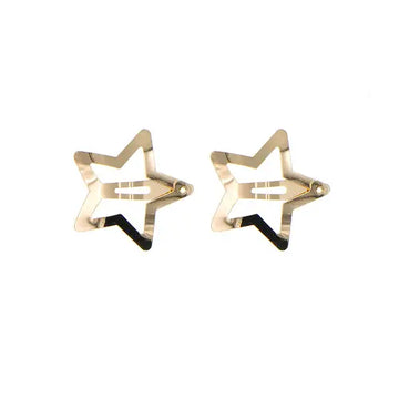 Haarclip ster goudkleurig 2 stuks