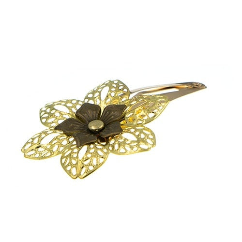 Haarclip Urban Hippies bloem goudkleurig