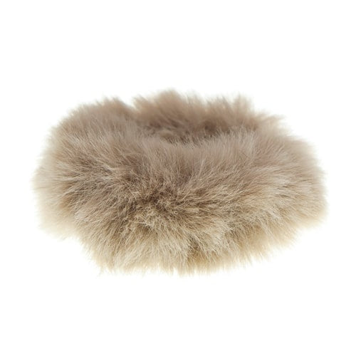 Haarelastiek fluffy creme/bruin