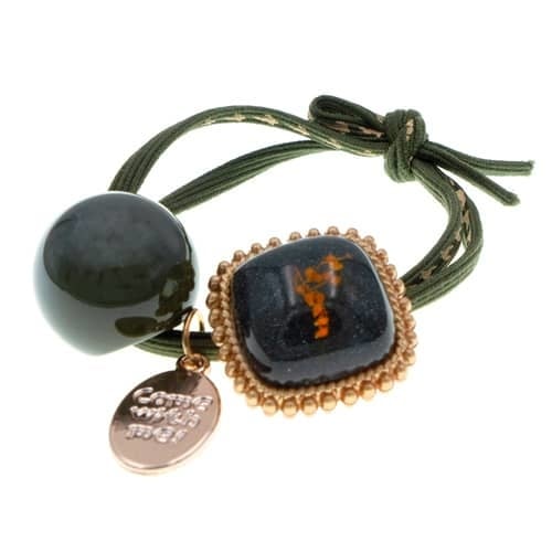 Haarelastiek groen vintage stijl