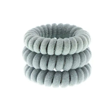 Haarelastiek kabel fluweel grijs 3 stuks