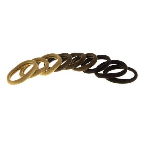 Haarelastiek nylon bruin 9 stuks