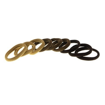 Haarelastiek nylon bruin 9 stuks