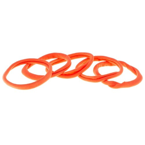 Haarelastiek nylon large oranje 5 stuks