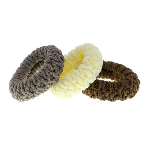 Stevige haarelastieken naturel 3 stuks