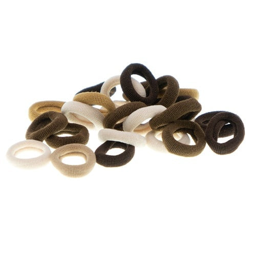 Haarelastiekjes zacht mini bruin tinten 25 stuks