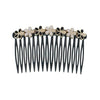 Haarkam bloemen zwart wit