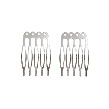 Haarkam zilverkleurig basic 2 stuks