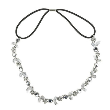 Haarketting bloemenkrans kleur zilverkleurig
