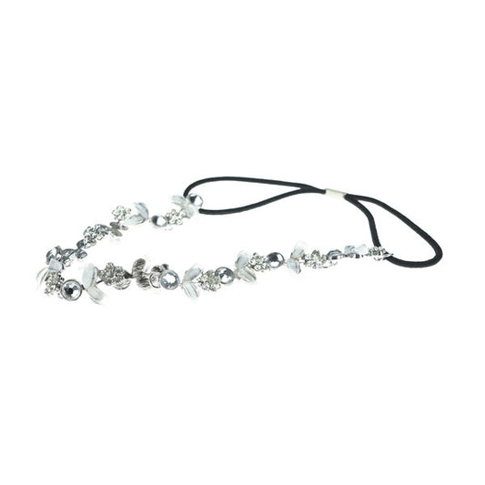 Haarketting bloemenkrans kleur zilverkleurig
