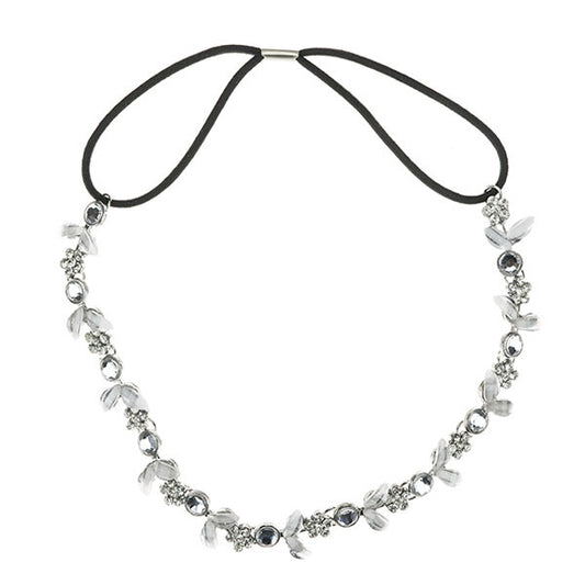 Haarketting bloemenkrans kleur zilverkleurig