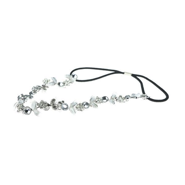 Haarketting bloemenkrans kleur zilverkleurig