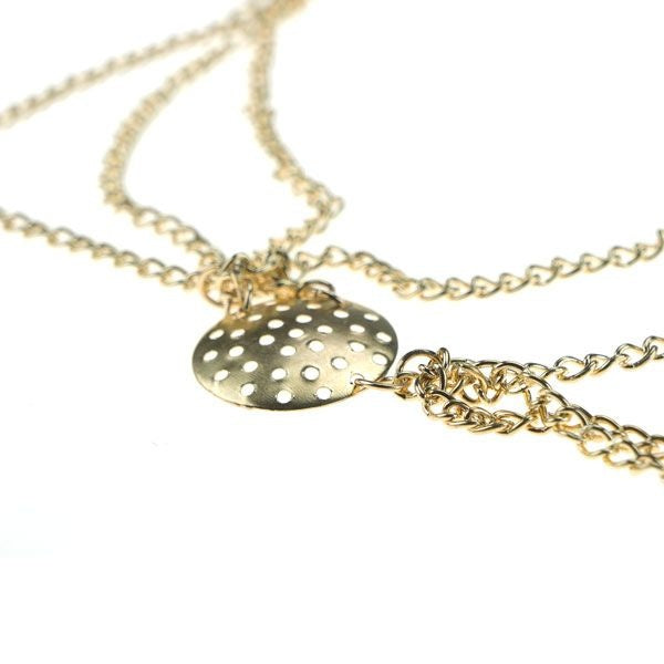 Haarketting goudkleurig ronde cirkel met stip