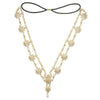 Haarketting goudkleurig strass crème bloemen