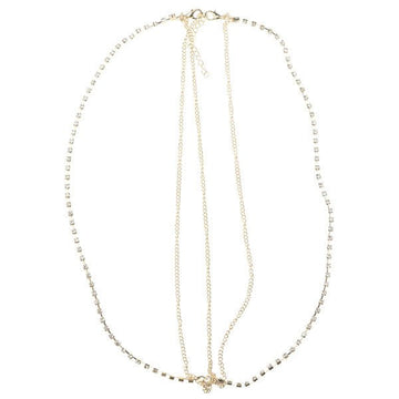 Haarketting goudkleurig strass steentjes vierkant