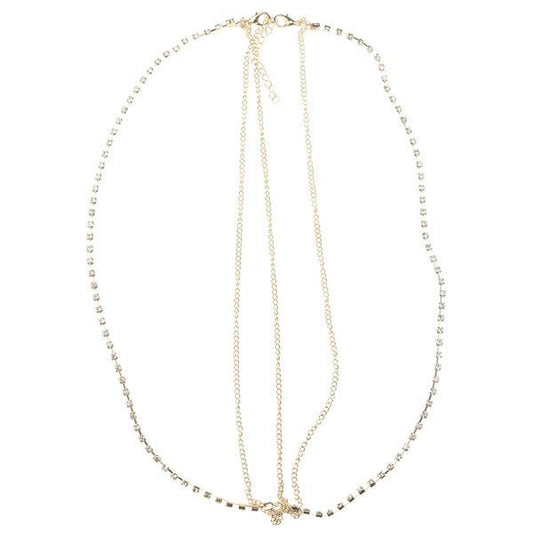 Haarketting goudkleurig strass steentjes vierkant