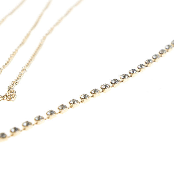 Haarketting goudkleurig strass steentjes vierkant