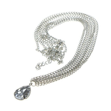 Haarketting zilverkleurig facetsteen transparant