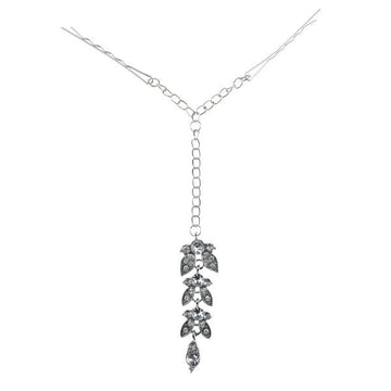 Haarketting zilverkleurig haarschuifjes bladeren