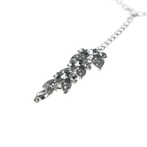 Haarketting zilverkleurig haarschuifjes bladeren