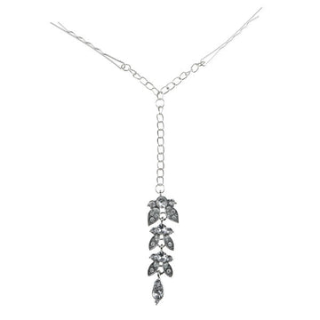 Haarketting zilverkleurig haarschuifjes bladeren