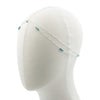 Haarketting zilverkleurig met aqua kralen