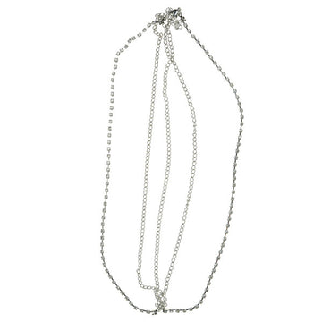 Haarketting zilverkleurig strass steentjes vierkant
