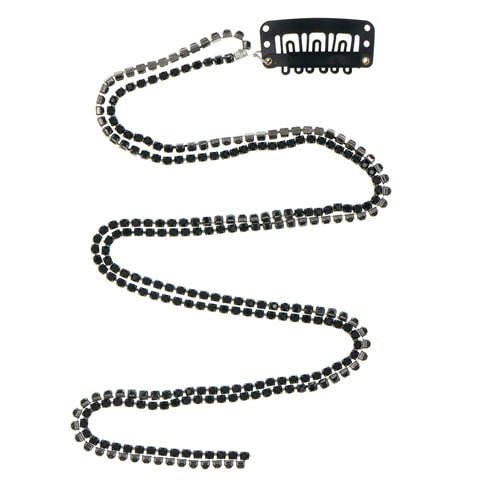Haarketting zwart verticaal vierkant