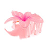 Haarklem glanzende bloem roze