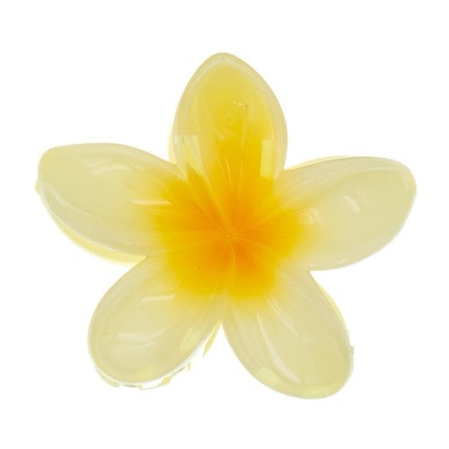 Haarklem glanzende bloem geel