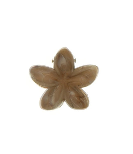 Haarklem sterbloem mini marmerlook bruin voor dun haar.