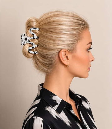 Haarklem wave marmerlook zwart wit