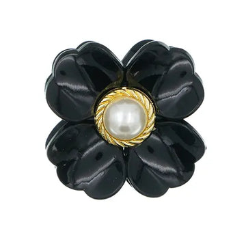 Haarklem zwart luxe flower
