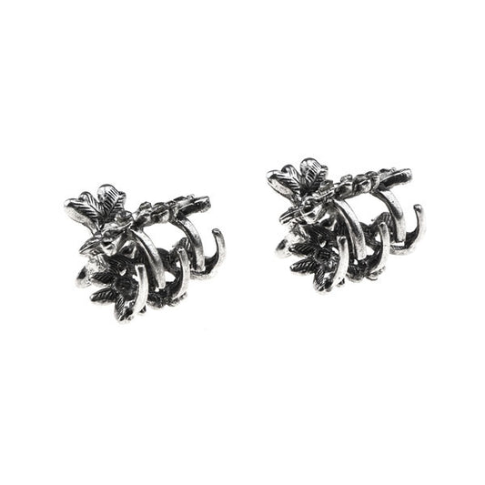 Haarklemmetjes bloemen strass steentjes zilverkleurig