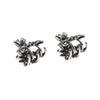Haarklemmetjes bloemen strass steentjes zilverkleurig voor dun haar.