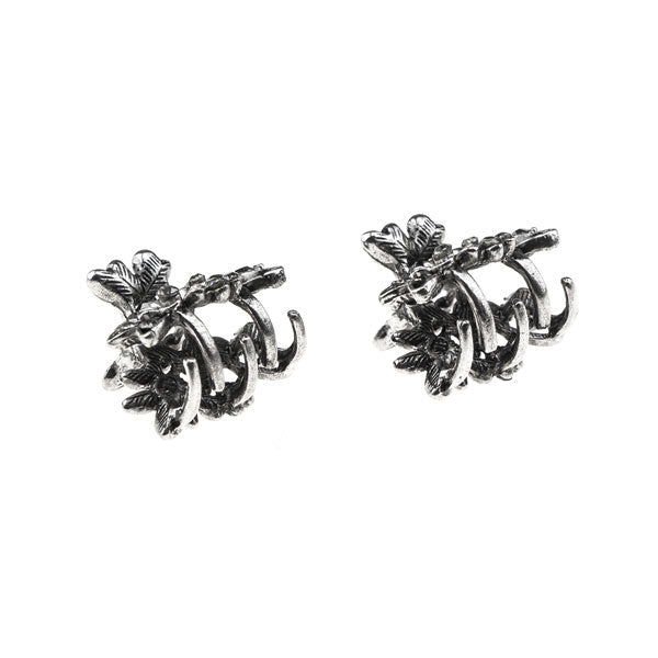 Haarklemmetjes bloemen strass steentjes zilverkleurig voor dun haar.