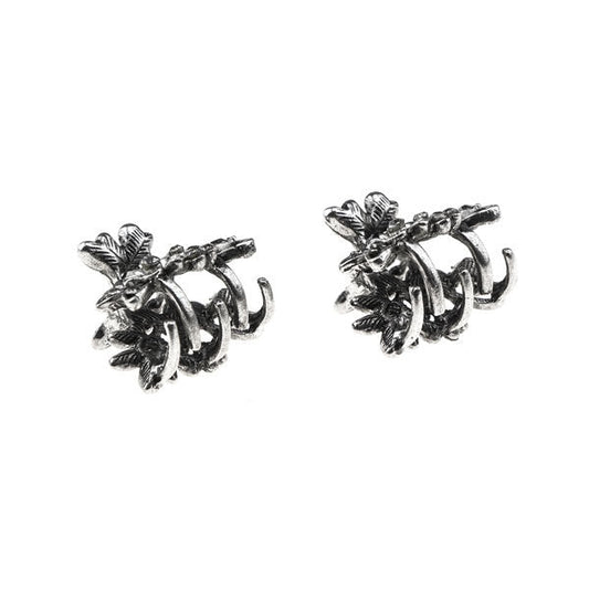 Haarklemmetjes bloemen strass steentjes zilverkleurig voor dun haar.
