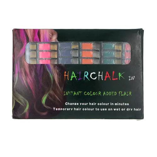 Haarkrijt kam multicolor 6 stuks