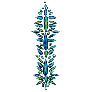 Haarkristallen sticker 60 stuks ovaal blauw